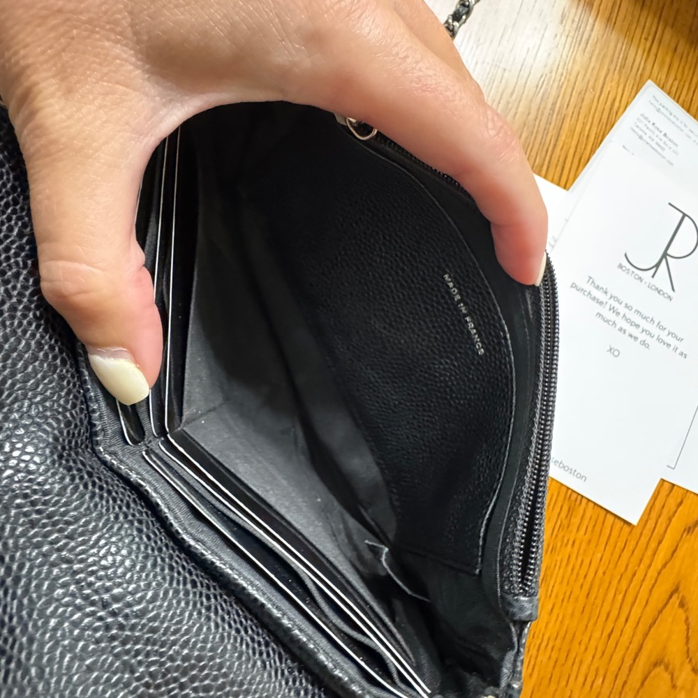 CHANEL Black Leather Wallet on Chain Bag - Picture 6 of 12